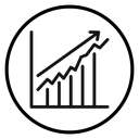Growing graph icon