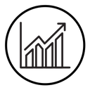 Growing graph icon