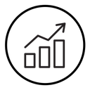 Growth arrow bars icon