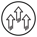 Growth arrow bars Black Outline icon