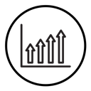 Growth arrow bars icon