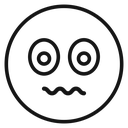 Guilty face emoji Black Outline icon