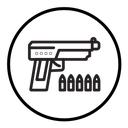 Gun with ammunition icon