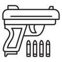 Gun with ammunition icon