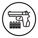 Gun with ammunition icon