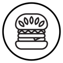 Hamburger Black Outline icon