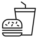 Hamburger and soft drink cup icon