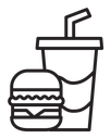 Hamburger and soft drink cup icon