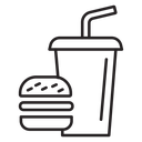 Hamburger and soft drink cup icon