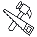 Hammer and saw 2 icon