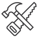 Hammer and saw 3 icon