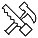 Hammer and saw icon