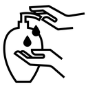 Hand Disinfection Black Outline icon