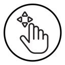 Hand, fingers, gesture, swipe, rotate icon