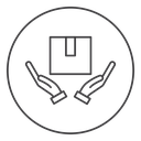 Hand holding box icon