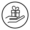 Hand holding box icon