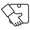 Hand holding box 3 icon
