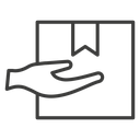Hand holding box icon