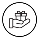 Hand holding box icon