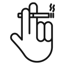 Hand holding cigarette icon