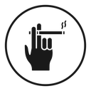 Hand holding cigarette icon
