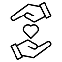Hand holding heart icon