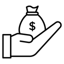 Hand Holding Money Bag icon