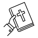 Hand in bible icon