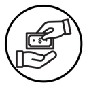Hand money exchange icon