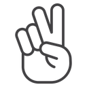 Hand peace icon