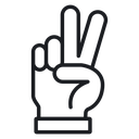 Hand peace 3 icon