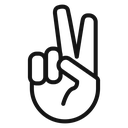 Hand peace 4 icon