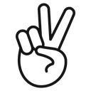 Hand peace icon