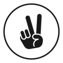 Hand peace icon