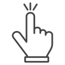 Hand Pointer Black Outline icon