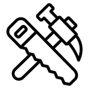 Hand saw and hammer icon