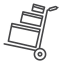 Hand truck Black Outline icon