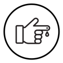 Hand with blood drop icon