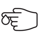 Hand with blood drop icon