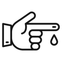Hand with blood drop icon