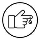Hand with blood drop icon