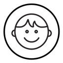 Happy boy face icon
