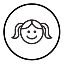 Happy girl face icon