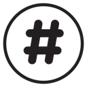 Hashtag Black Outline icon