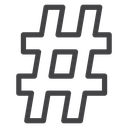 Hashtag Black Outline icon