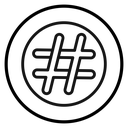 Hastag Black Outline icon