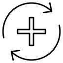 Health Recovery Cross Arrows icon