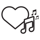 Heard heart note icon