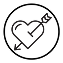 Heart and arrow Amour icon