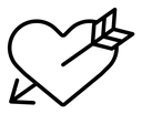 Heart and arrow Amour icon